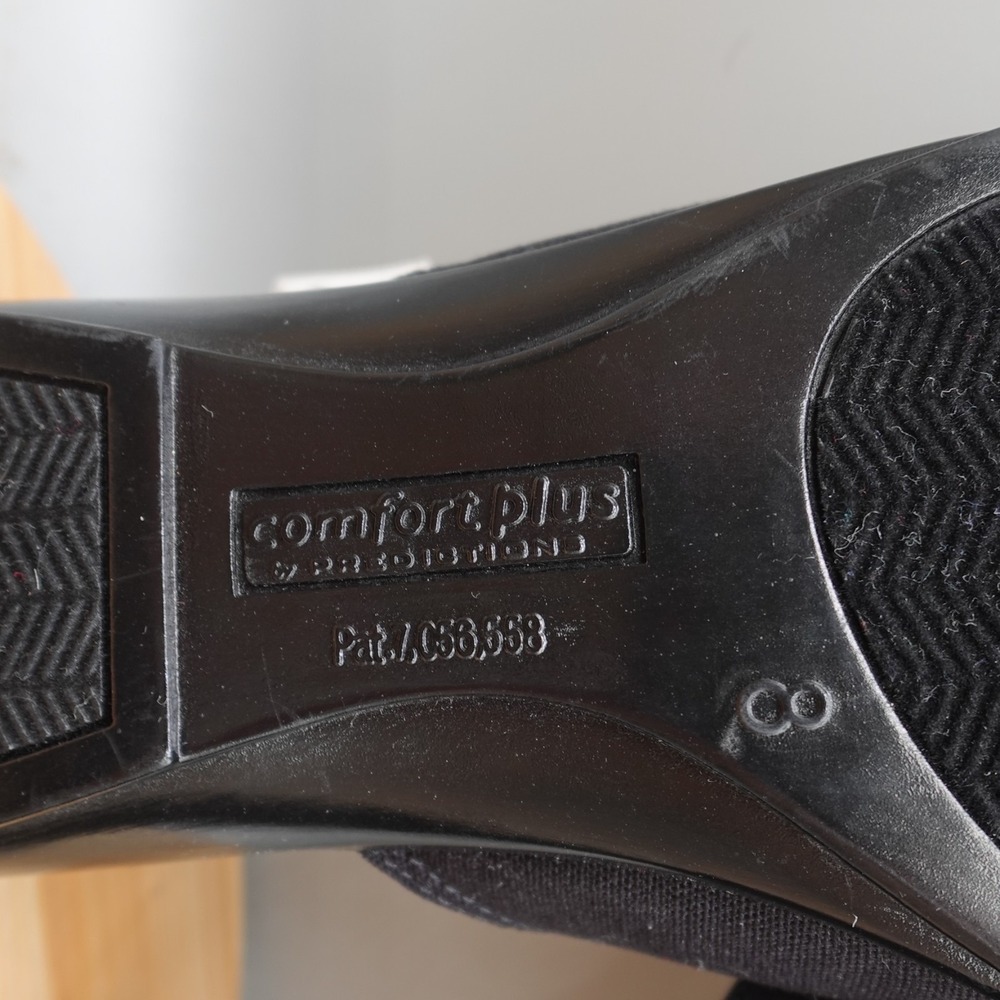 Comfort Plus Shoes Womens Size 8 Black Slip On Memory Foam Sandals RipStop NWT - Picture 8 of 9